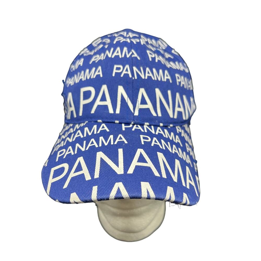 Panama Hat Blue One Size Strapback Latin Central America Vacation Adjustable